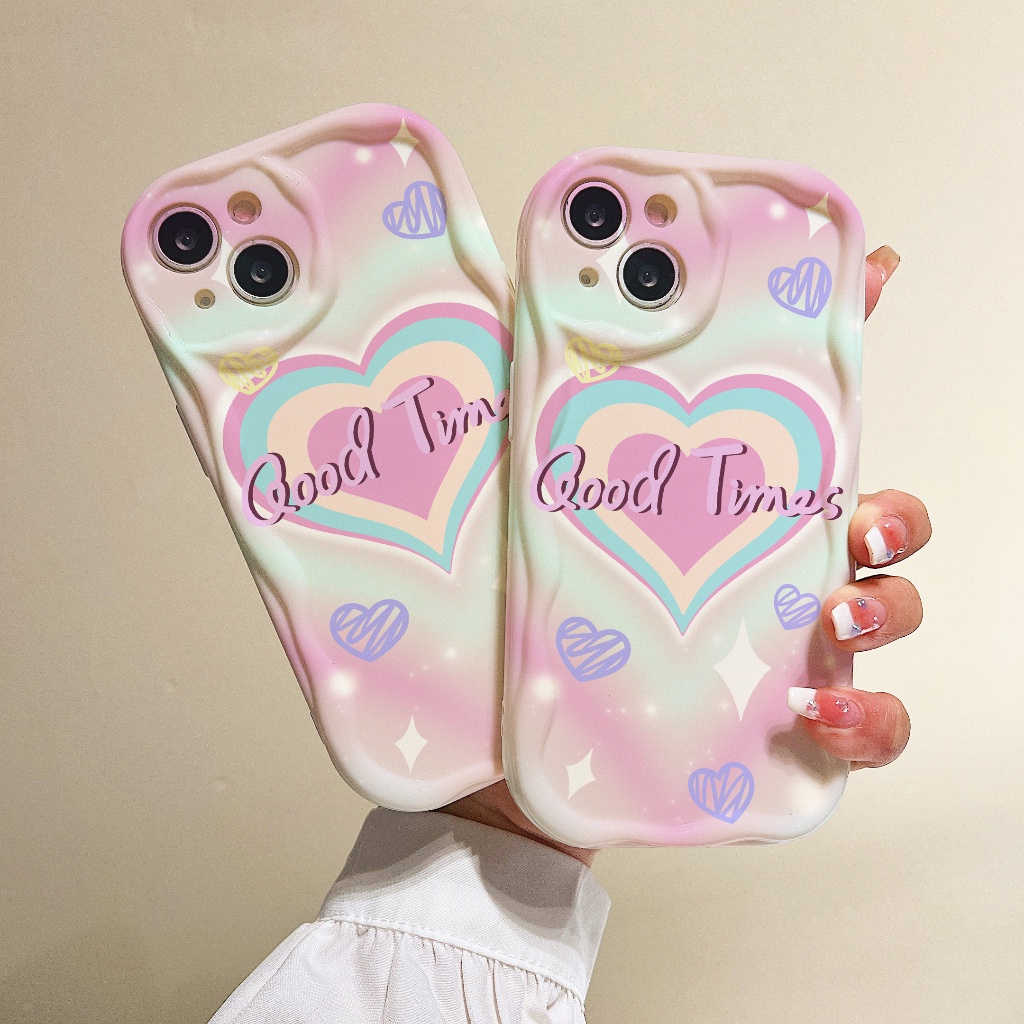 Ốp Điện Thoại Mềm Chống Rơi Họa Tiết Trái Tim Cho iPhone 14promax 11 13Pro 12 7 / 8plus 6s plus xr xs max 6 11Promax 13