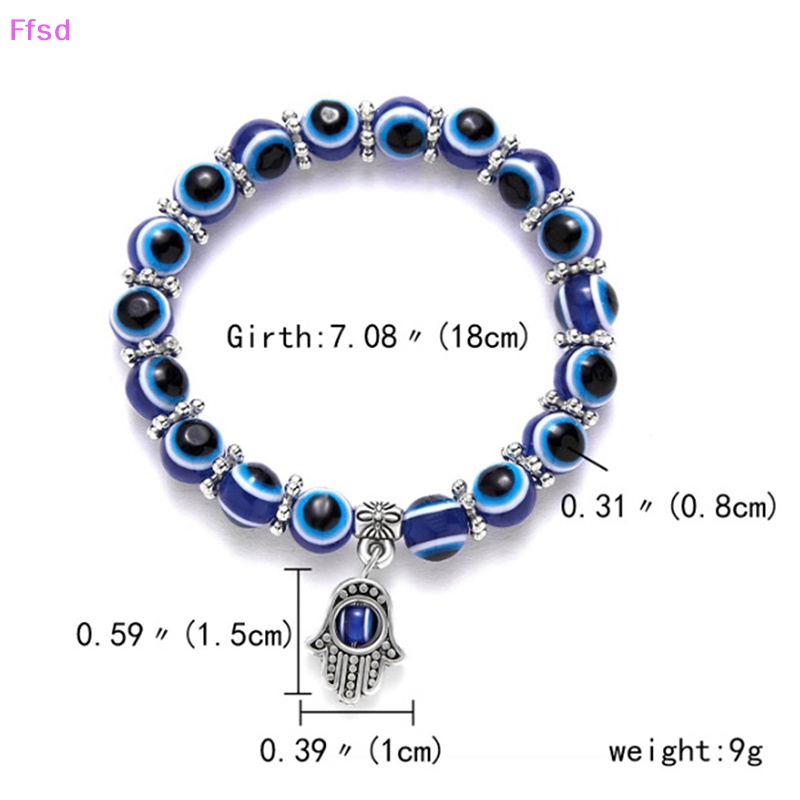 {Ffsd} 2021 Vòng Tay Hạt Charm Mắt Quỷ Xanh Lam May Mắn Trang Sức Làm Quà Tặng Cho Nam Và Nữ