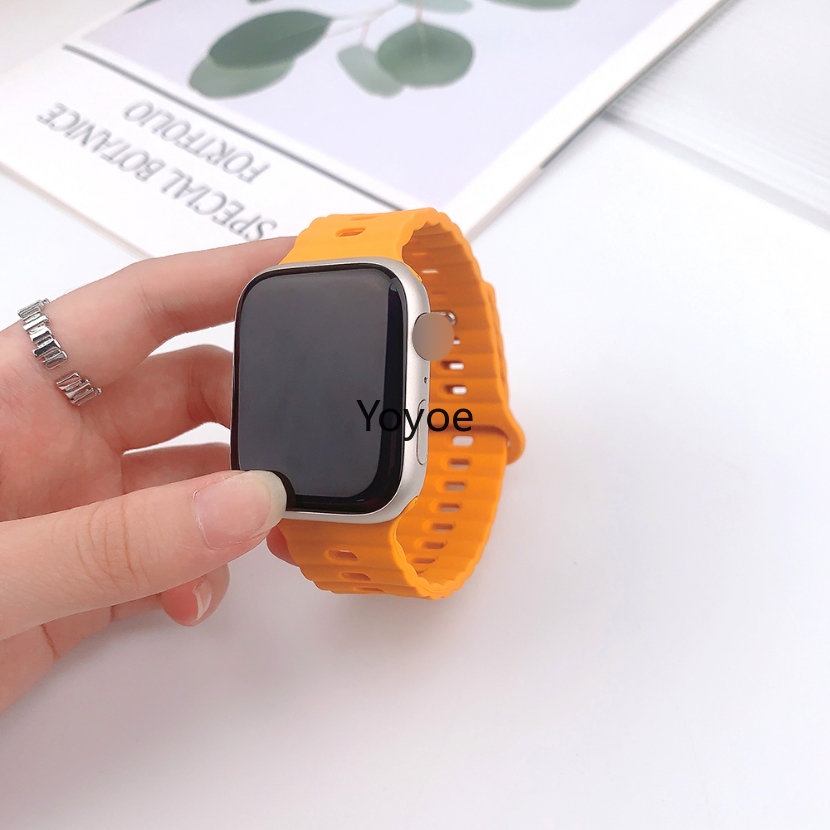 Dây Đeo Đồng Hồ Bằng Silicon Hai Màu Kích Thước 44mm 40mm 49mm 45mm 41mm 42mm 45mm Cho iWatch Series Ultra 8 SE 7 6 5 4 3