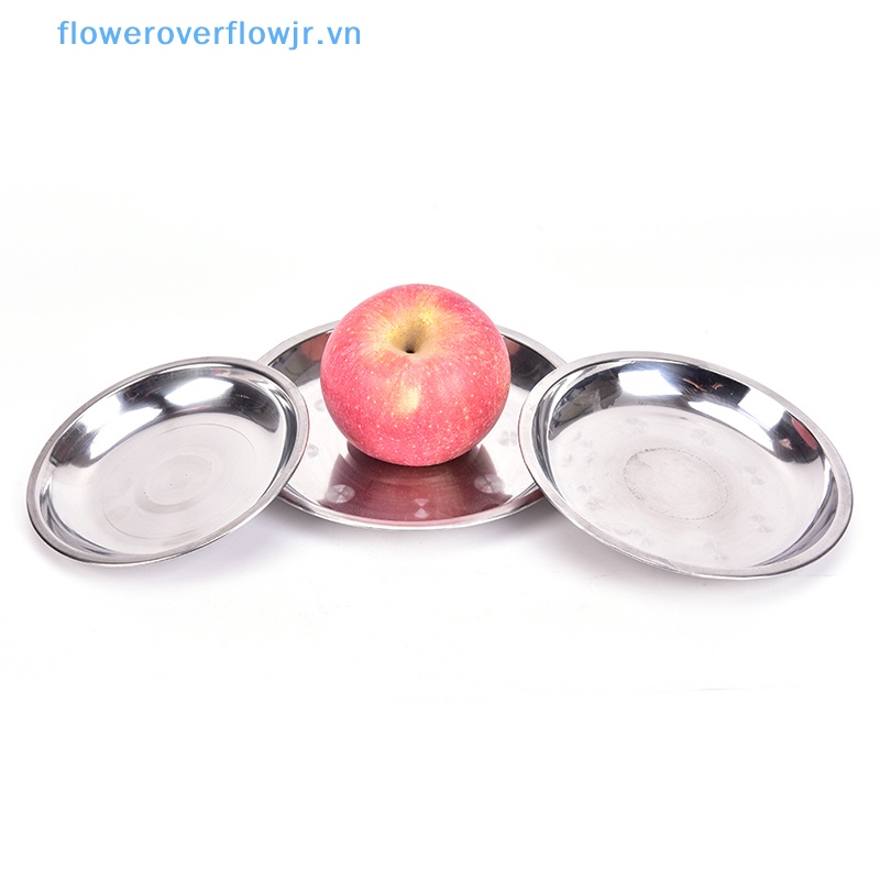 Đĩa Tròn Đựng Thức Ăn Đường Kính 14-26cm Bằng Thép Không Gỉ