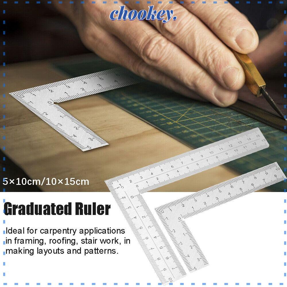 CHOOKEY Thước Đo Carpen Được Làm Từ Thép Không Gỉ, Hai Mặt