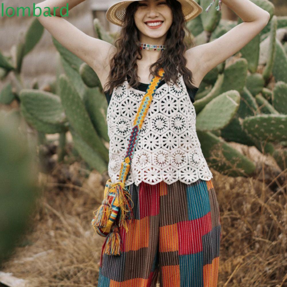 LOMBARD Áo Dệt Kim Sát Nách Dáng Ôm Chất Liệu Cotton Thêu Họa Tiết Xinh Xắn Thời Trang Cho Nữ