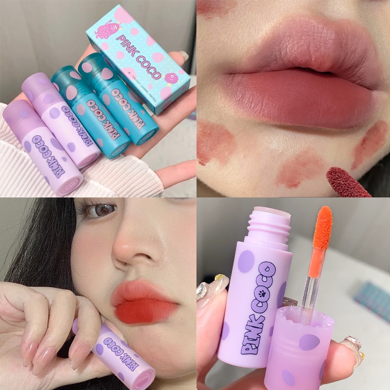 Son Môi PINKCOCO Chất Nhung Lì Mềm Mại Chuyên Dụng Cho Trang Điểm