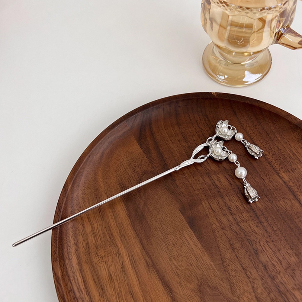 Trâm Cài Tóc Kim Loại Đính Hoa Và Tua Rua Thời Trang