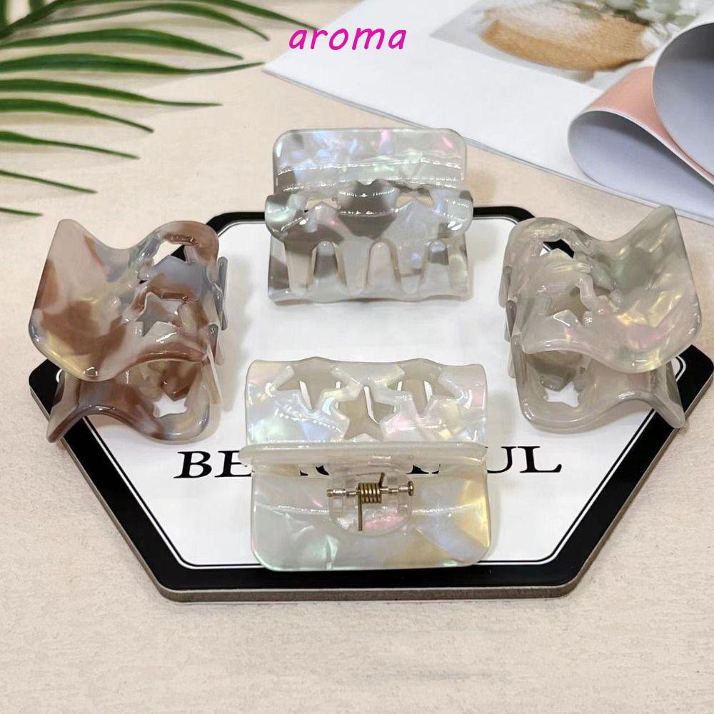 AROMA Kẹp Tóc Đuôi Ngựa Hình Ngôi Sao / Cá Mập Rỗng Dễ Thương Thời Trang Cho Nữ Y2k