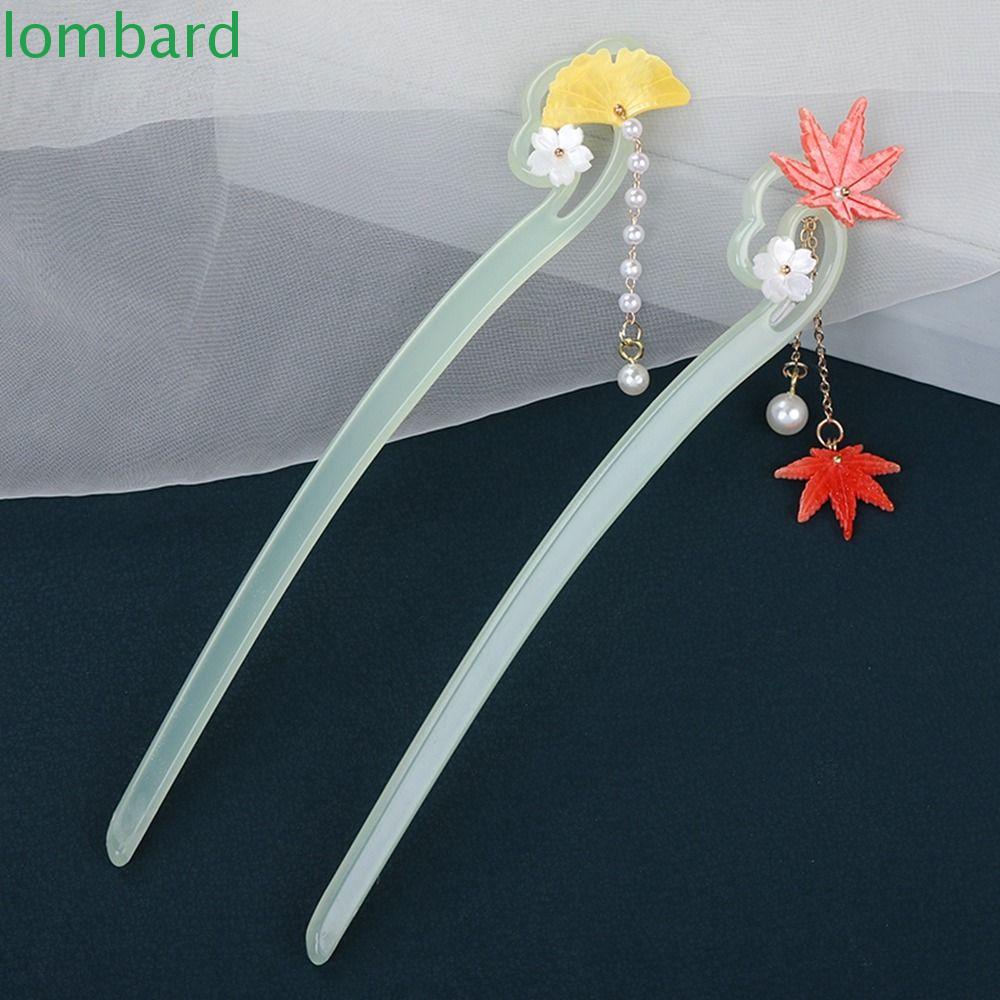 LOMBARD Trâm Cài Tóc Hình Lá Phong Phong Cách Trung Hoa Cổ Điển Cho Nữ