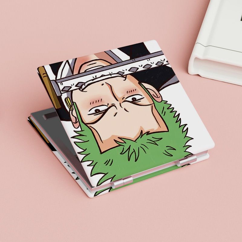 Gương Trang Điểm Mini Gấp Gọn Họa Tiết Hoạt Hình One Piece Đẹp Mắt