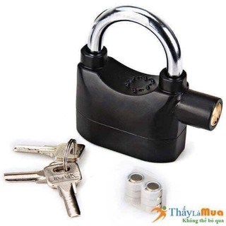 Ổ khóa chống trộm cao cấp có còi báo động màu đen