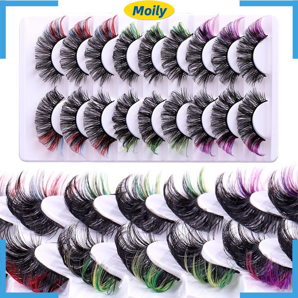 MOILYVN Lông Mi Giả Cong Tự Nhiên Nhiều Màu Sắc