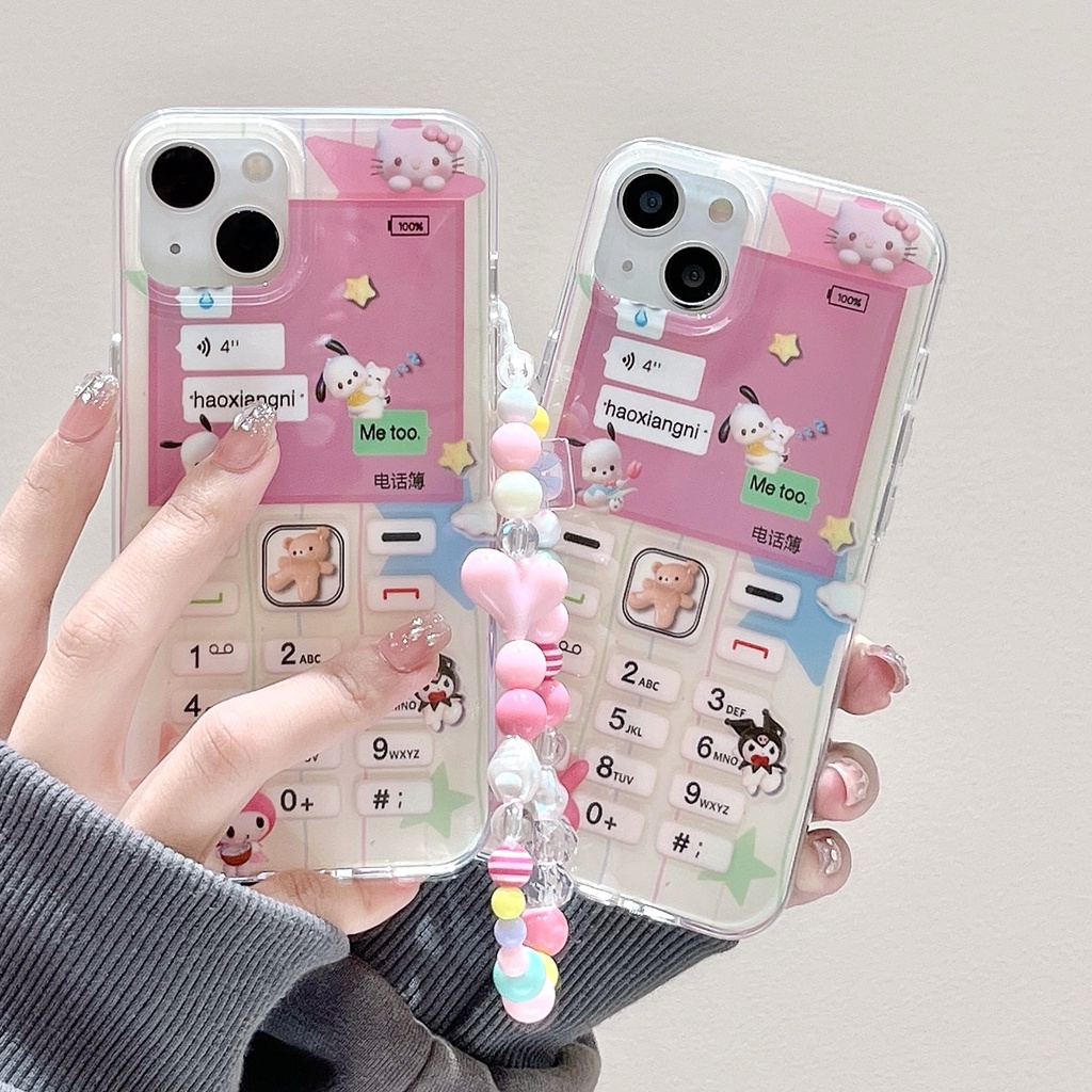 Ốp Điện Thoại IMD Hai Mặt Chống Sốc Kèm Dây Đeo Cho IPhone 14 13 12 11 Pro Max