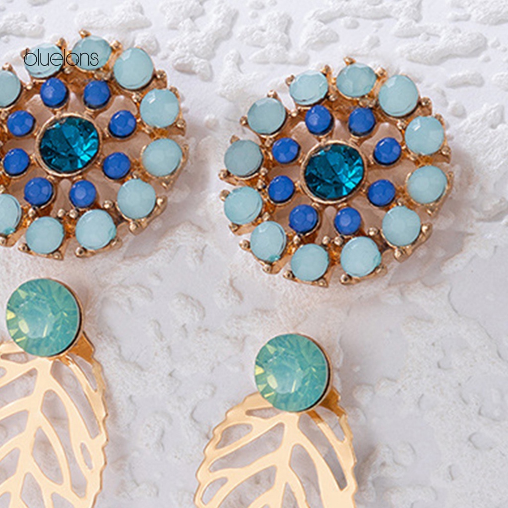 Set 5 Đôi Bông Tai Đính Đá Nhiều Màu Sắc Thời Trang Dành Cho Nữ