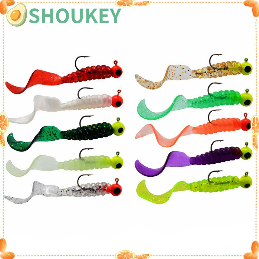 SHOUKEY Set 4 Mồi Câu Cá Hình Giun Mềm 3.5g Chuyên Dụng