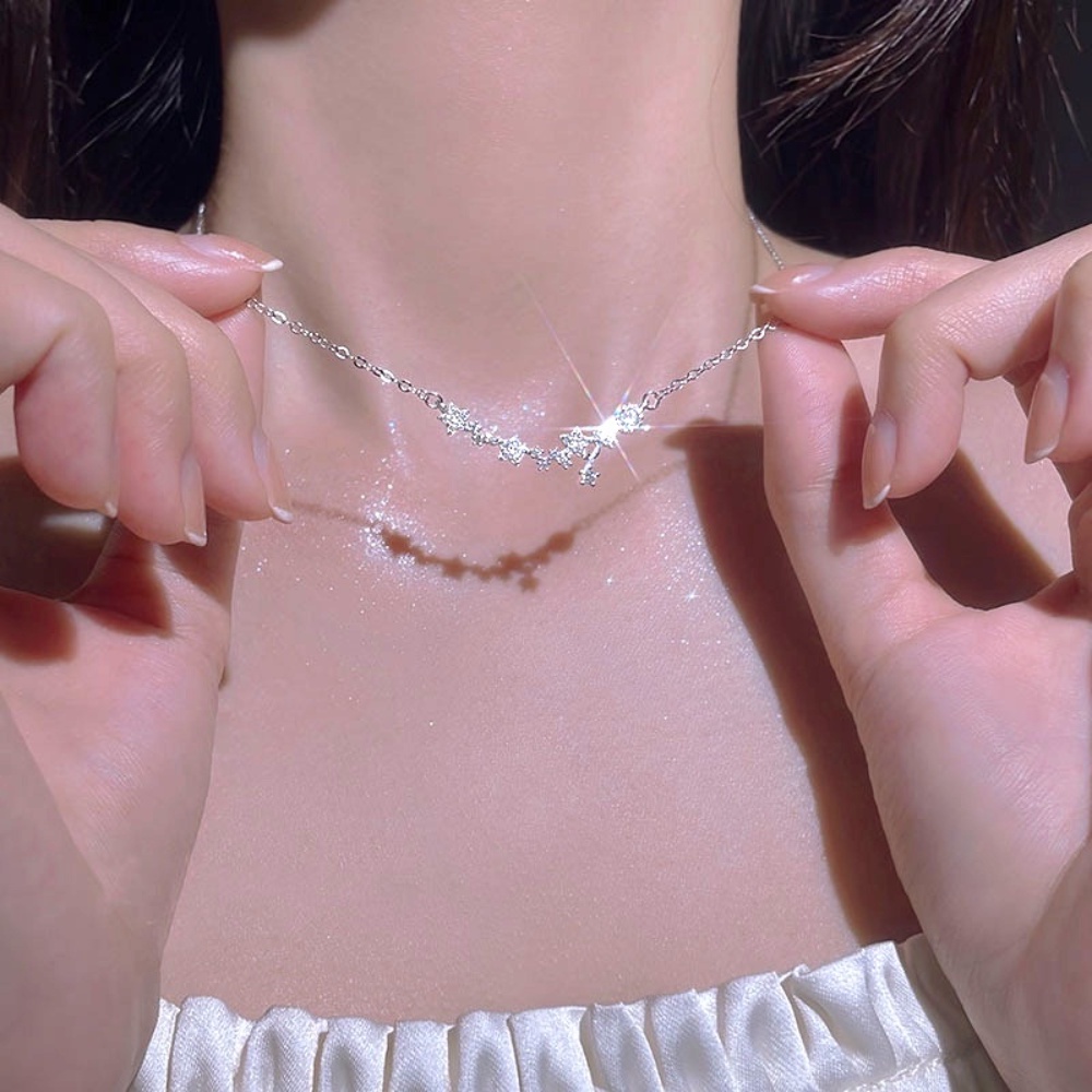 Vòng cổ Mạ Bạc 925 Hình Ngôi Sao Sang Trọng Cho Nữ