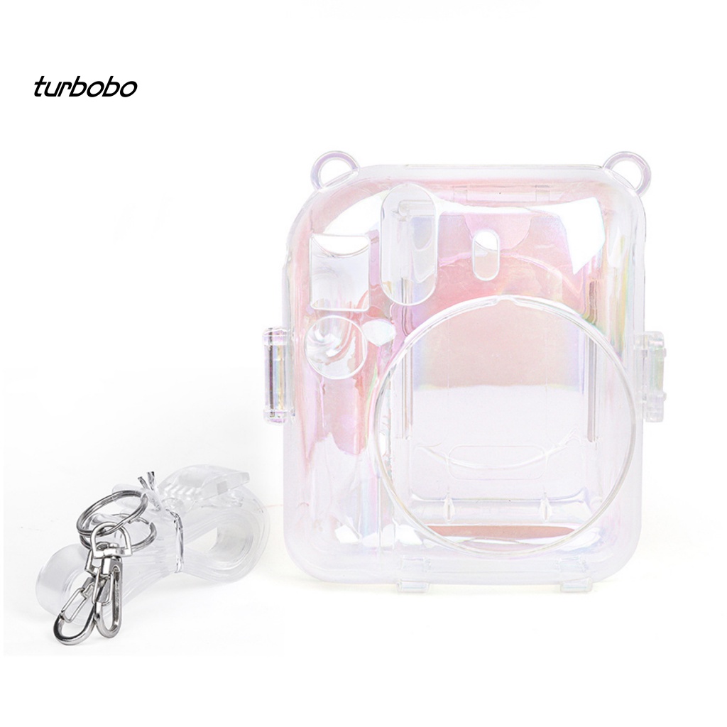 Vỏ Bảo Vệ Camera Polaroid Mini12 Trong Suốt Mạ Điện Kèm Dây Đeo Vai Tùy Chỉnh Tiện Dụng