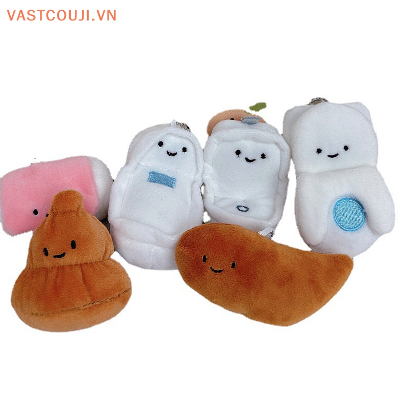 Móc Khóa Hình Búp Bê VASTJI Phủ Lông Dễ Thương