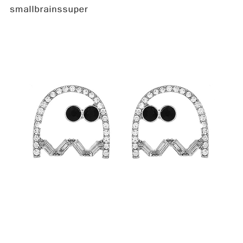 1 Đôi Bông Tai Hình Con Ma Màu Đen Đính Kim Cương Giả Dùng Hóa Trang Halloween Dành Cho Nữ SBS
