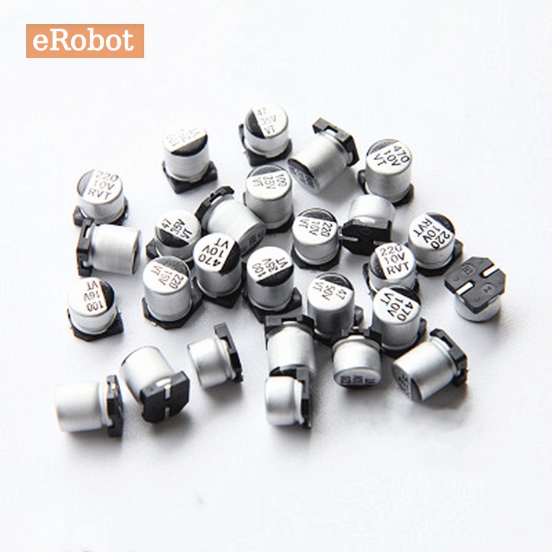 Set 20 Tụ Điện Nhôm 6.3V 10V 16V SMD 10UF 22UF 33UF 47UF 100UF 220UF 330UF 470UF 680UF Chuyên Dụng