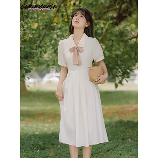Sugemiusi Váy Nữ Chân Váy Dài Phối Nơ Phong Cách Mori - Thời Trang Mùa Hè Hàng Mới - Studio Sugemiusi - Giảm Giá Đặc Biệt