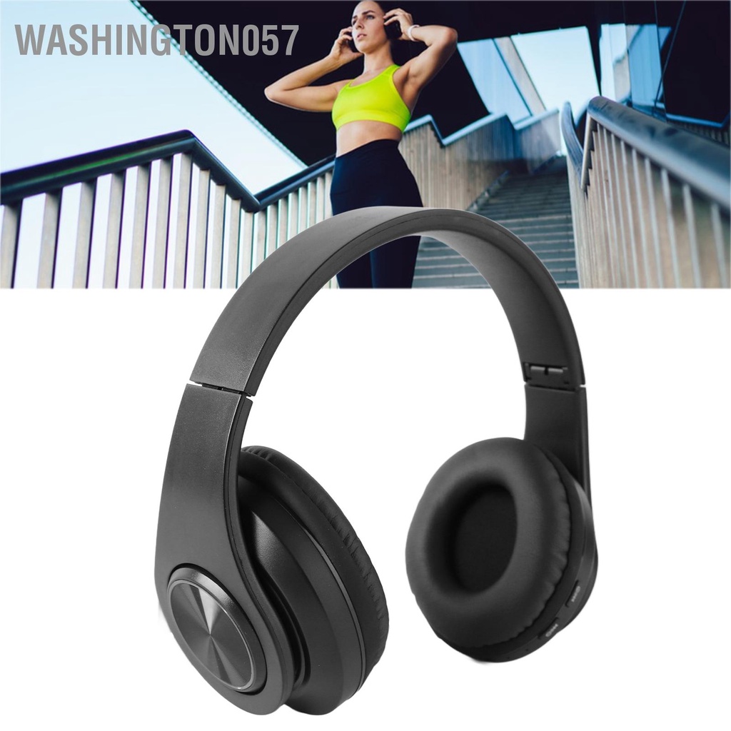 Washington057 Tai nghe Bluetooth không dây Âm thanh nổi Giảm tiếng ồn có thể gập lại di động để chơi game thao