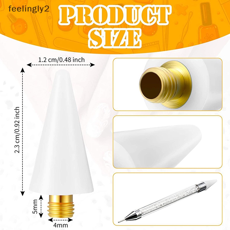 Set 5 Đầu Bút Chì Thay Thế Đính Đá Trang Trí Móng Tay