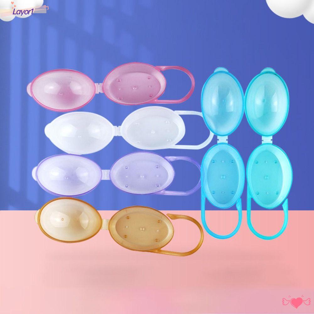 LAYOR1 Bộ 4 Hộp Đựng Núm Vú Giả Chống Bụi Tiện Dụng Mang Đi Du Lịch