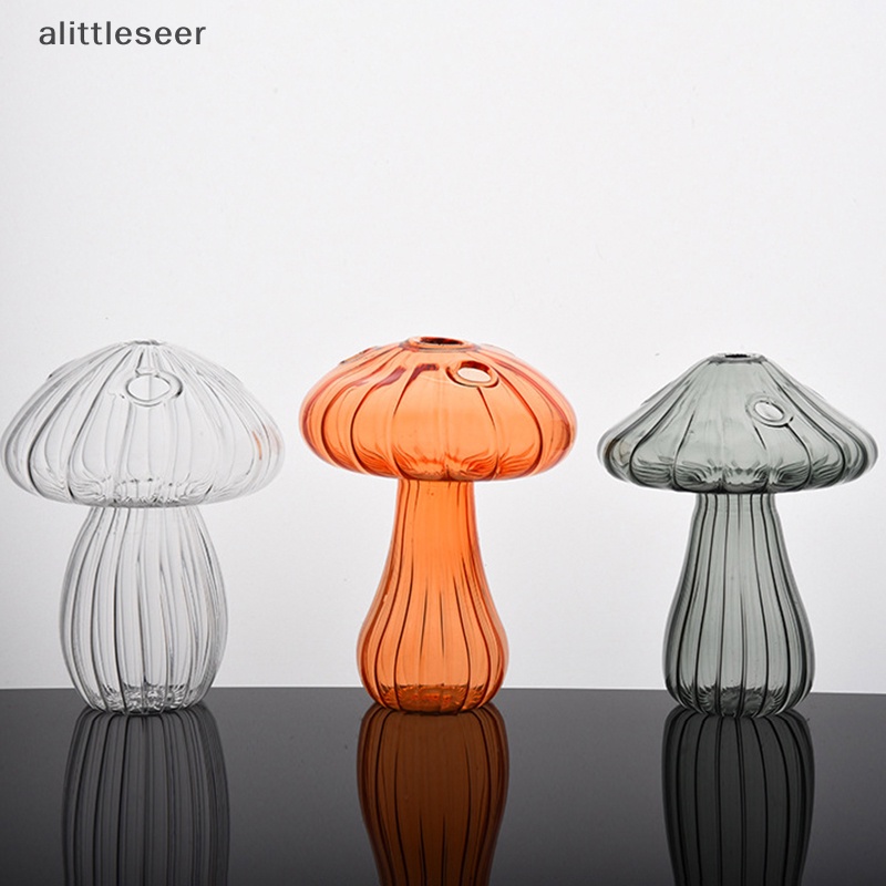 Bình Hoa Bằng Thủy Tinh Hình Cây Nấm Thiết Kế Đơn Giản Dùng Trang Trí Nhà Cửa