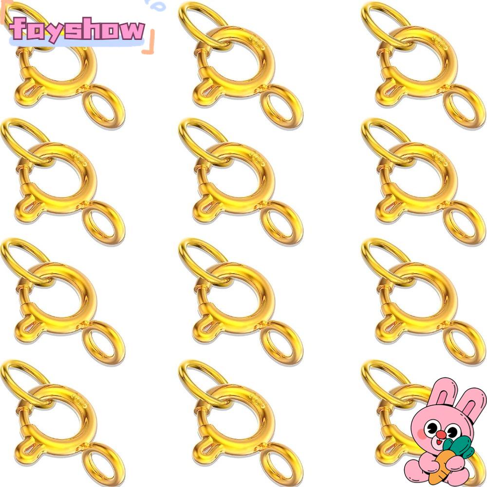 FAY Kẹp Khóa Lò Xo 5mm Bằng Hợp Kim Màu Vàng Chuyên Dụng Làm Trang Sức DIY