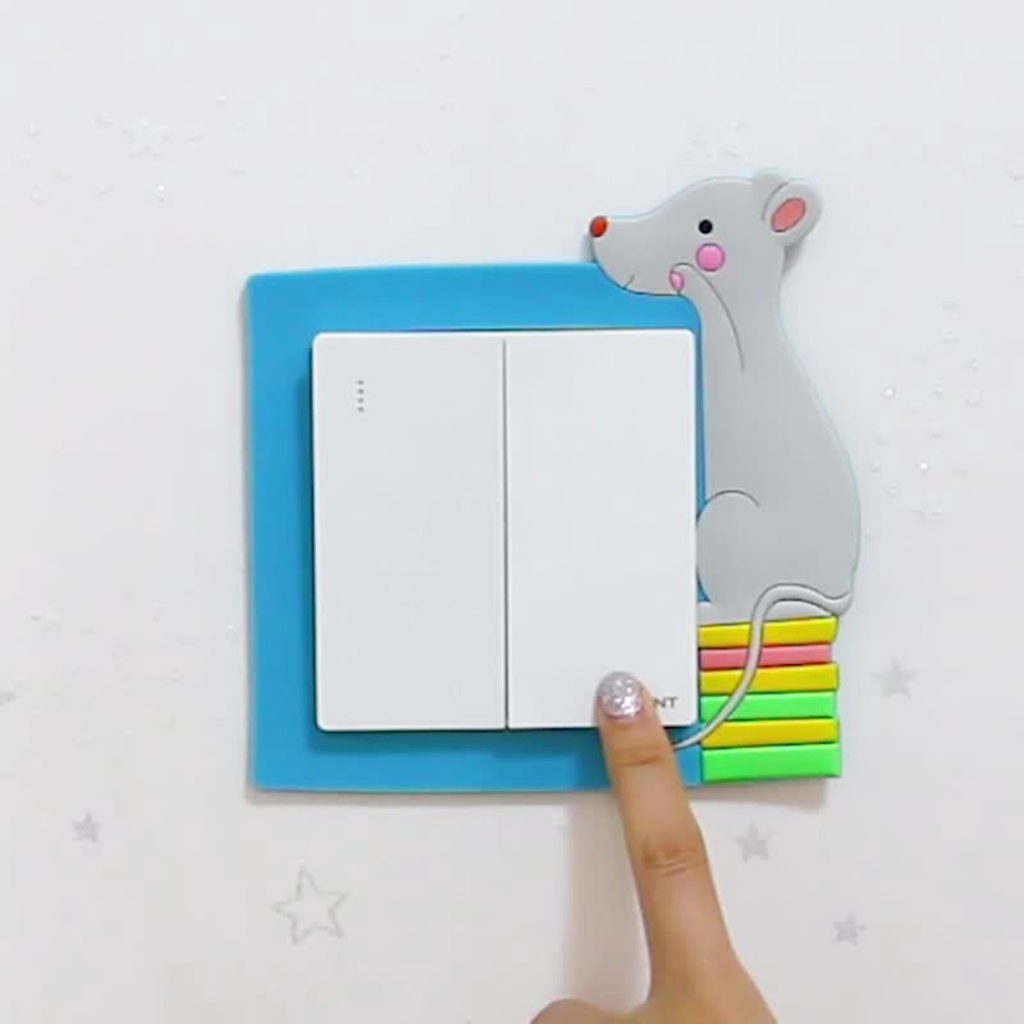 Miếng Dán Công Tắc Đèn Hình Động Vật Bằng Silicon Thân Thiện Với Môi Trường