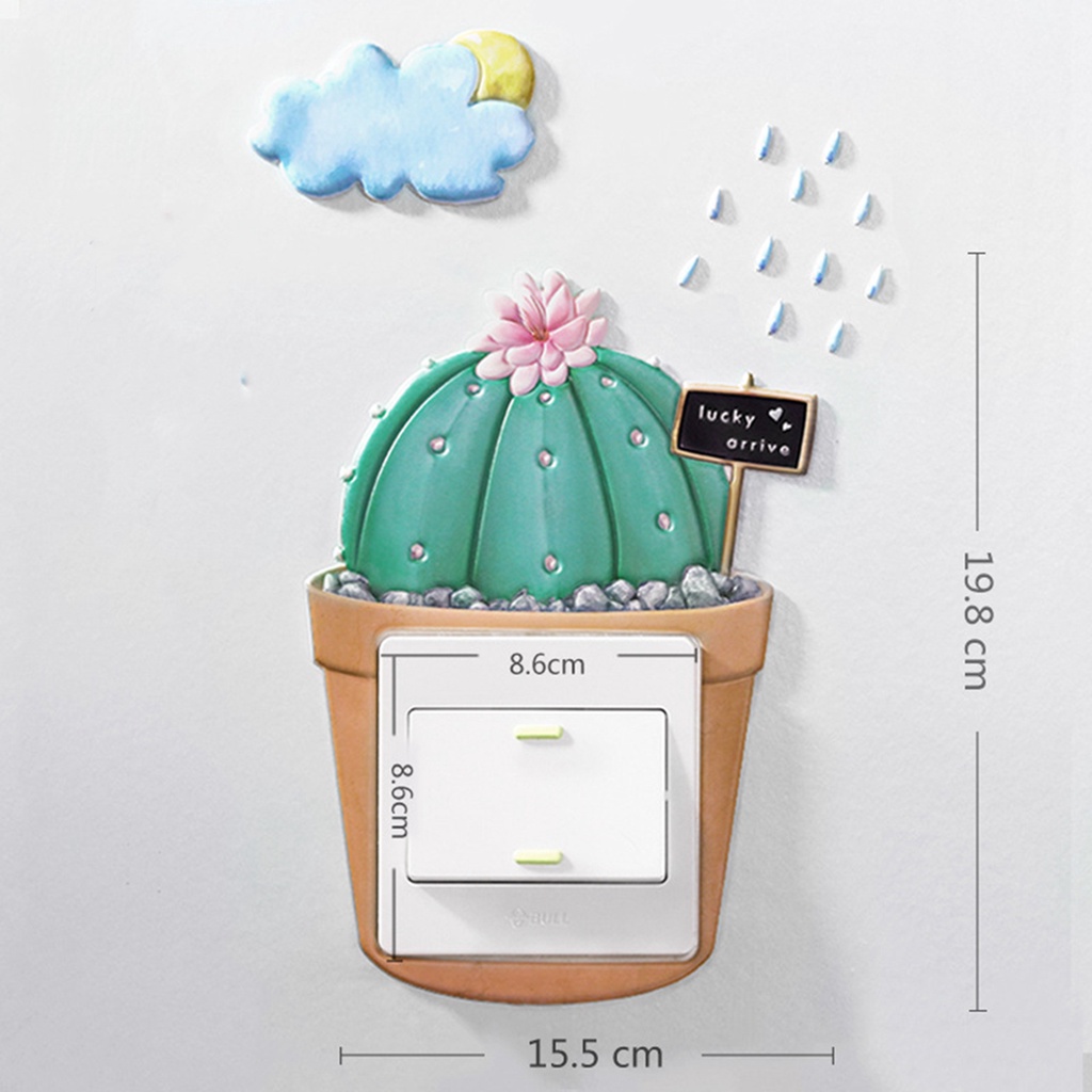 Miếng Dán Trang Trí Công Tắc Điện Hình Hoạt Hình Dạ Quang