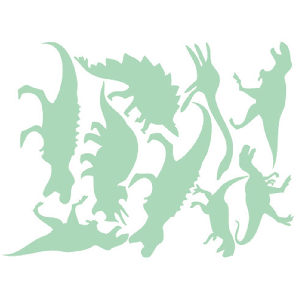 Bộ 9 Miếng Dán Tường Dạ Quang Hình Khủng Long Sáng Tạo Trang Trí Phòng Trẻ Em