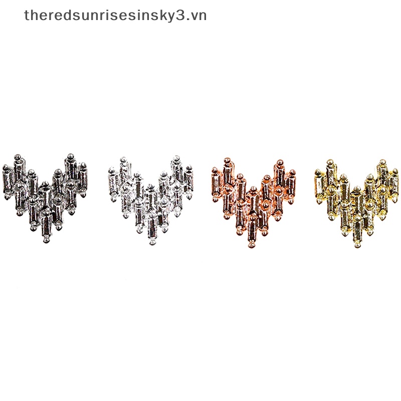 Set 10 Hạt Cườm Hợp Kim 3D Lấp Lánh Trang Trí Móng Nghệ Thuật DIY Thời Trang