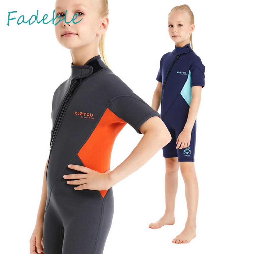 Bộ Đồ Lặn Giữ Ấm Bằng Cao Su Tổng Hợp Có Khóa Kéo Dành Cho Trẻ Em