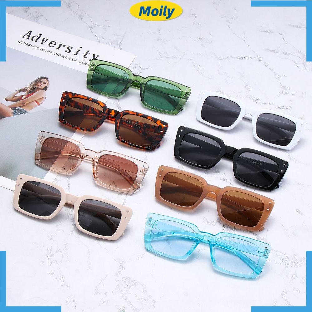 MOILYVN Kính Mát Hình Chữ Nhật Chống Tia UV400 Phong Cách Retro