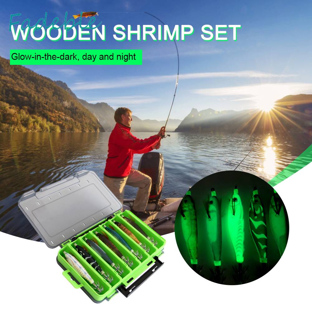 Bộ 14 Mồi Câu Cá Giả Hình Bạch Tuộc Dạ Quang Cứng Kèm Hộp Đựng