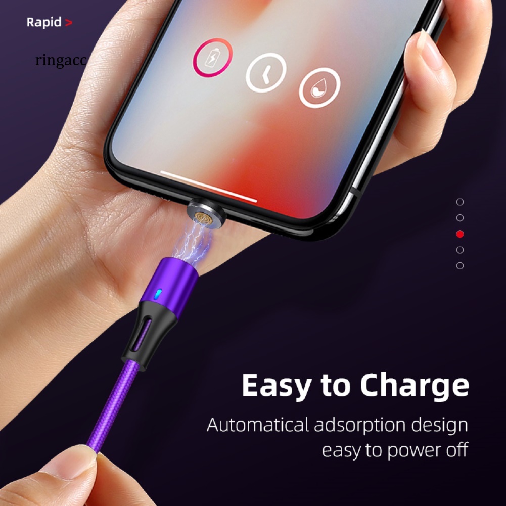 Dây Cáp Sạc Nhanh RGA Từ Tính 3A QC30 Cổng Micro USB Loại C Cho iPhone