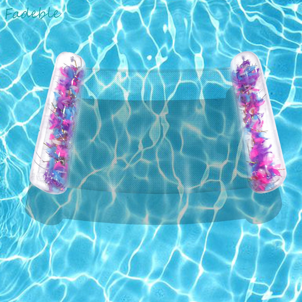 Giường Phao Bơi Bơm Hơi Bằng PVC Trong Suốt Kèm Lưới Tiện Dụng