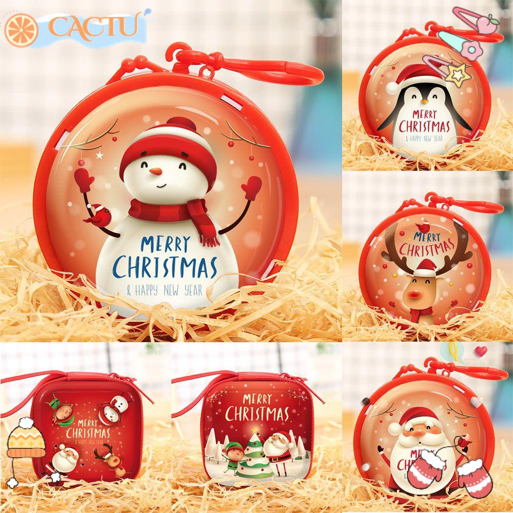 CACTU Túi Đựng Tiền Xu Hoạ Tiết Giáng Sinh Dễ Thương