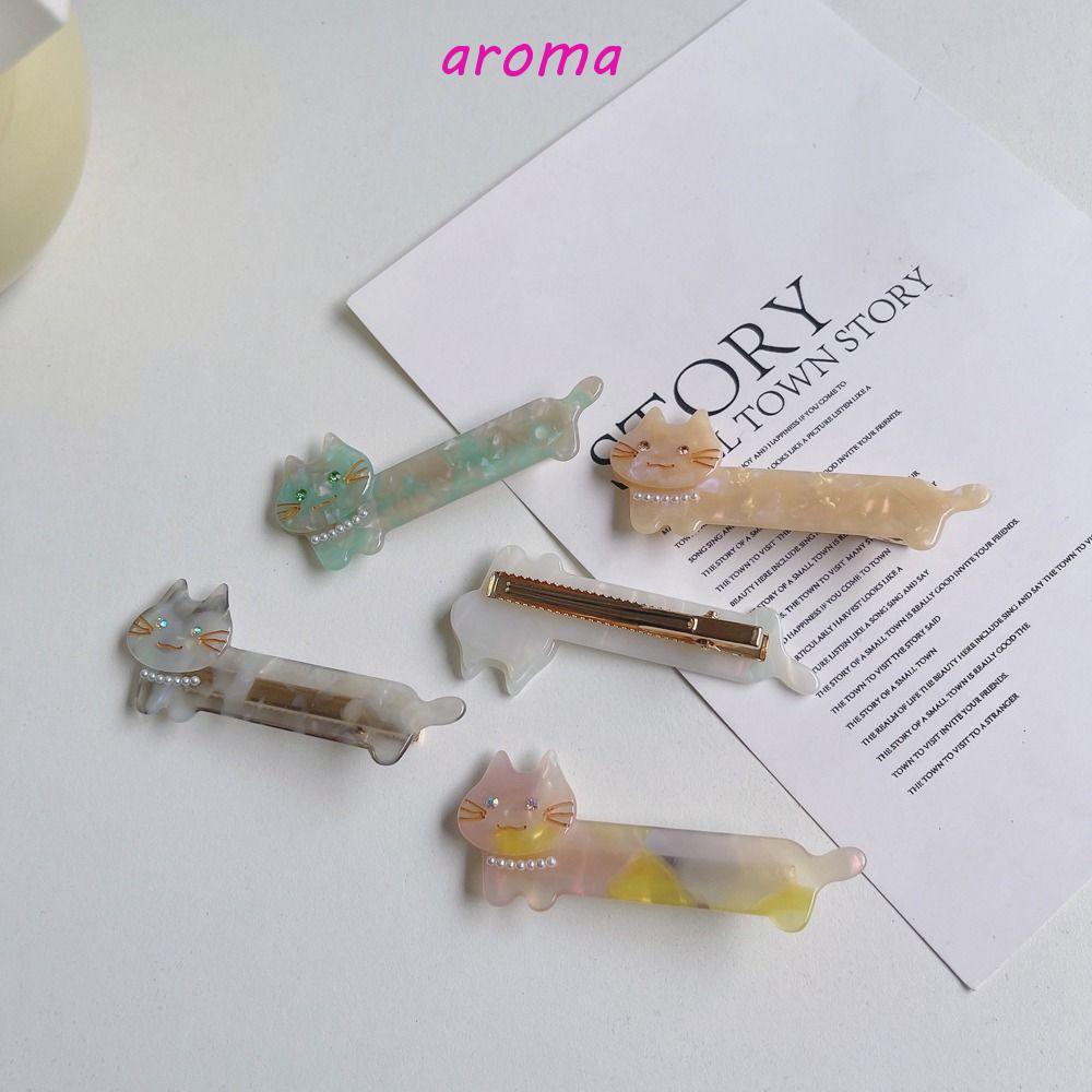 AROMA Kẹp Tóc Hình Thú Mỏ Vịt Dễ Thương Phong Cách Hàn Quốc