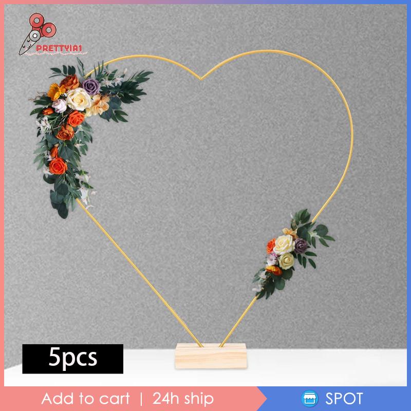 Set 5 Vòng Hoa Bằng Kim Loại Làm Bằng Thủ Công Kèm Thẻ Giữ Vòng Hoa Trang Trí Bàn Tiệc