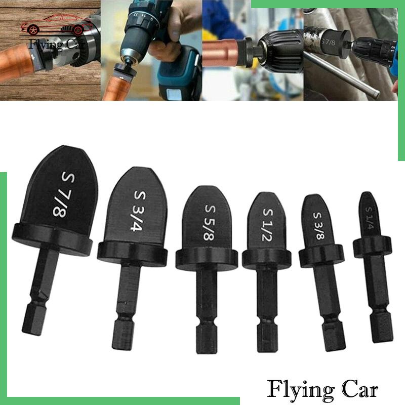 Bộ 6 Mũi Khoan Bằng Đồng 1 / 4 &quot;3 / 8&quot; 1 / 2 &quot;5 / 8&quot; 3 / 4 &quot;7 / 8&quot;