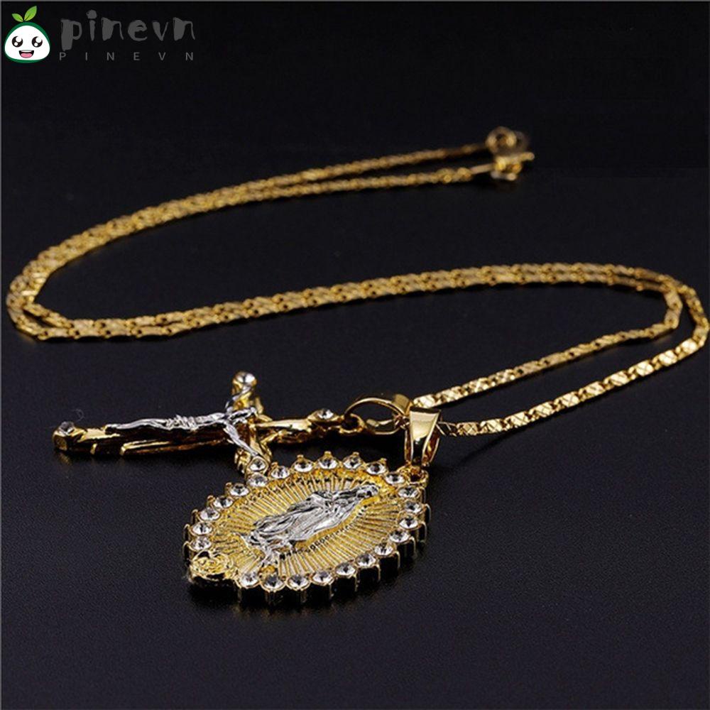 PINEVN Vòng cổ Totem Crucifix Mặt Thánh Giá Màu Vàng