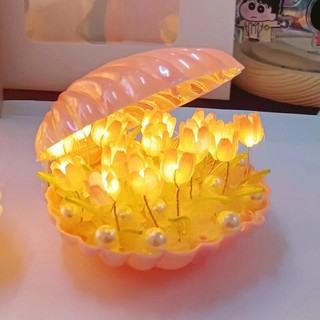 Đèn ngủ hình vỏ sò / hoa tulip bằng sứ độc đáo diy dùng