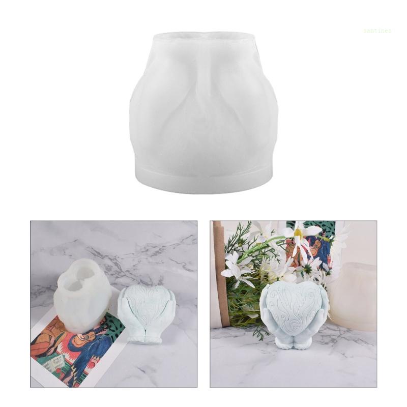 Khuôn Làm Nến Hình Bàn Tay Trái Tim 3D Trang Trí Nhà Cửa