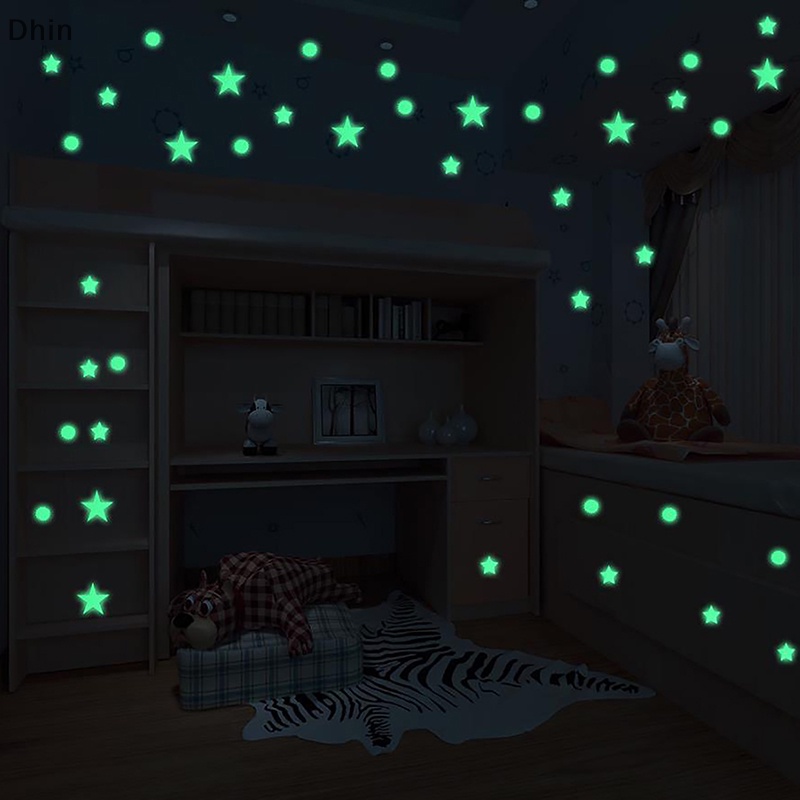 Bộ 8-126 Miếng Dán Tường Trang Trí Hình Ngôi Sao Dạ Quang DIY