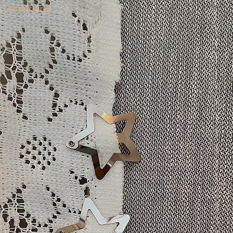 Bộ 5 Kẹp Tóc Kim Loại Hình Ngôi Sao Màu Bạc Thời Trang Cho Nữ