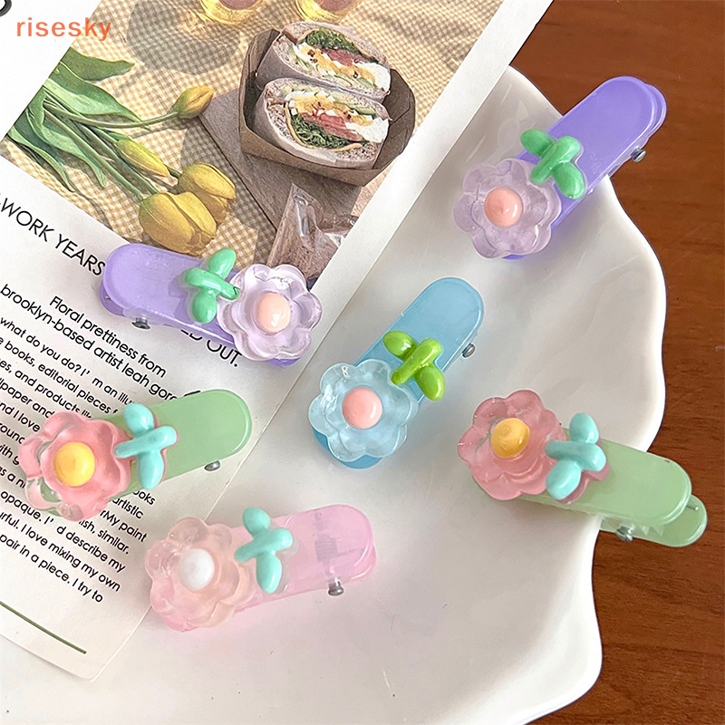 Kẹp Tóc Trang Điểm Hình Cây Kem / Trái Tim Màu Hồng Dễ Thương Sáng Tạo Dành Cho Bạn Gái