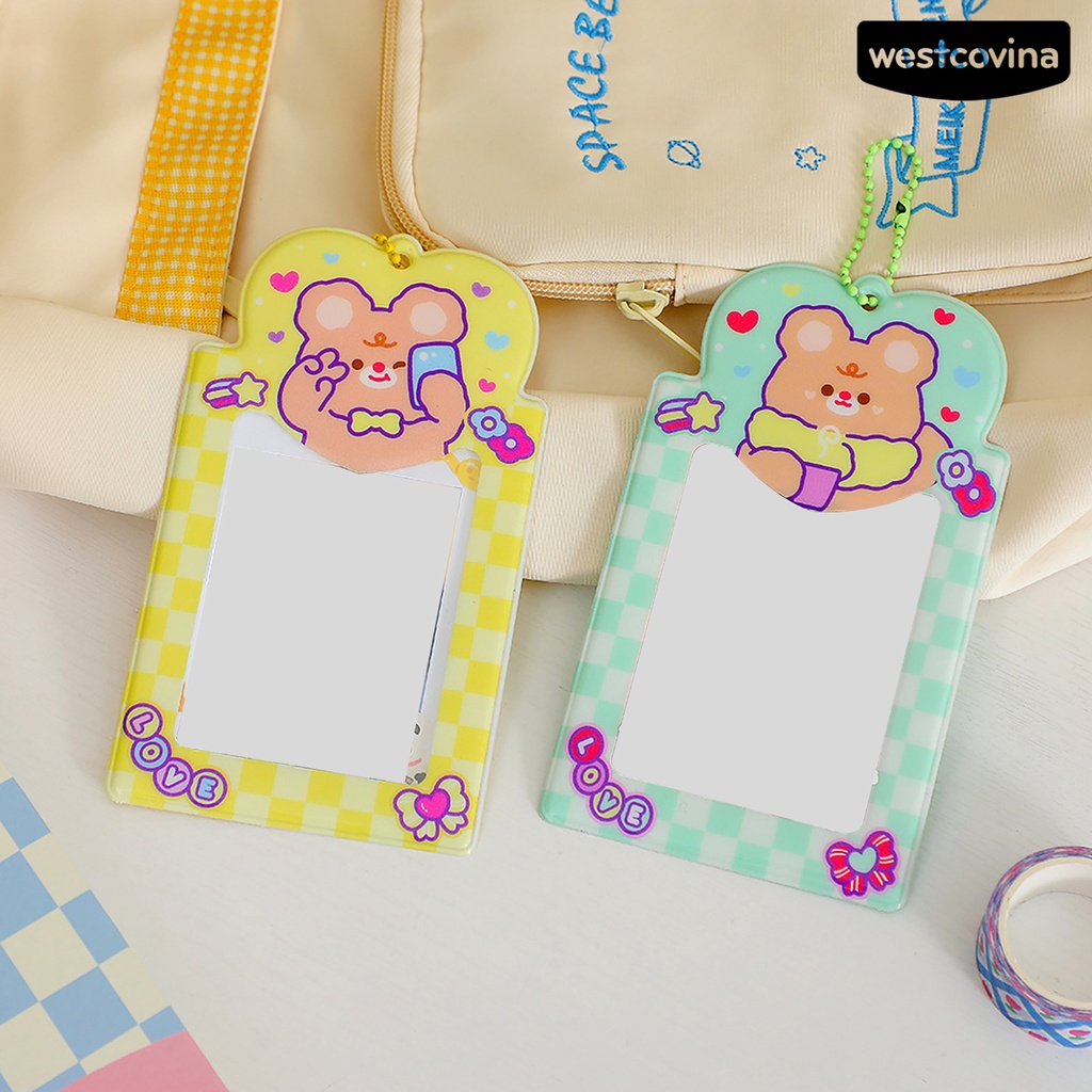 [WSTN]✎Móc Khóa Đựng Thẻ Bằng Nhựa In Hình Idol Hoạt Hình Dễ Thương Cho Nữ