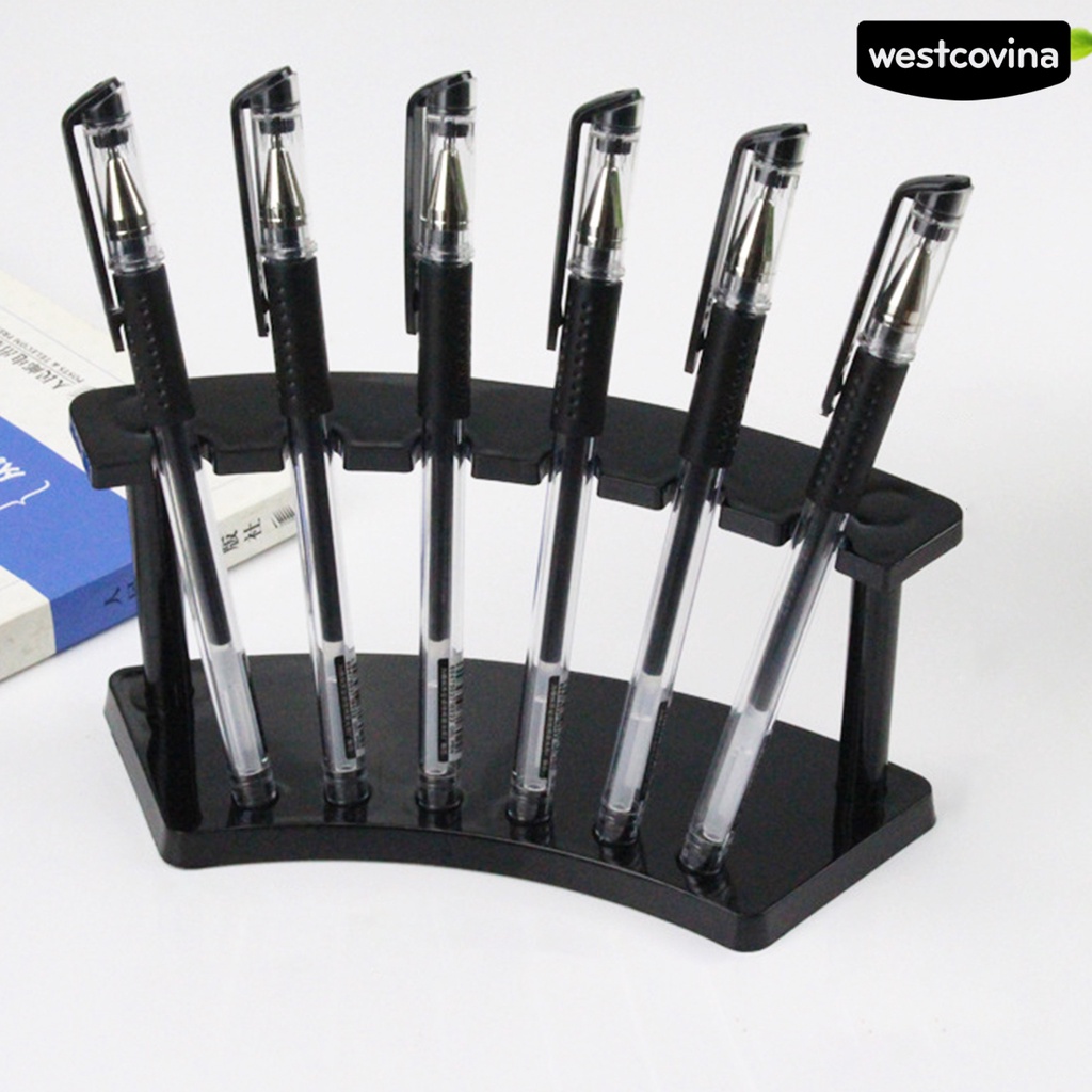 [WSTN]✎Giá Đỡ Bút / Cọ Trang Điểm 6 Vị Trí Trong Suốt Đa Năng Ổn Định