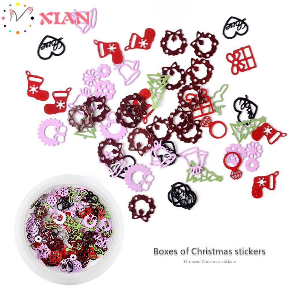 XIANTIN Bộ Phụ Kiện Trang Trí Móng Tay 3D Chủ Đề Giáng Sinh