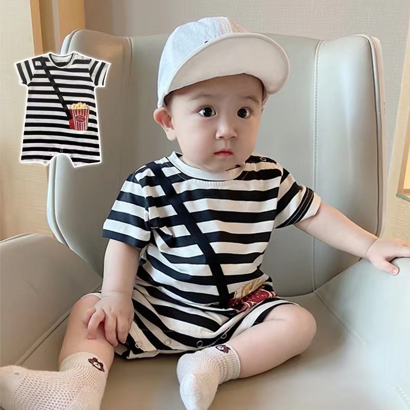 Áo Liền Quần Mùa Hè In Họa Tiết Dễ Thương Cho Bé Sơ Sinh